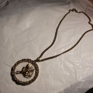 Vintage Mega Sagittarius Pendany Gold Chain Necklace
